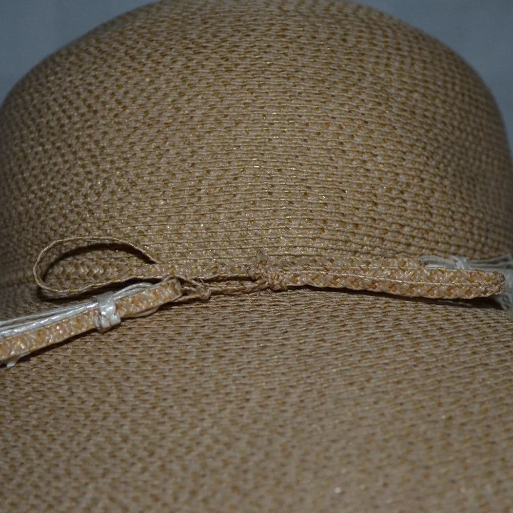 Sz S Jennifer Hoertz Tan Straw Beach Summer Hat - Picture 2 of 6